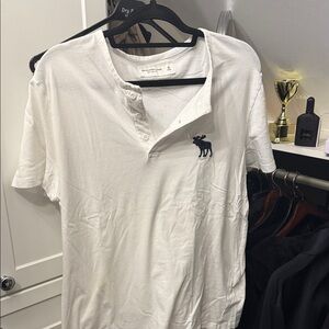 Abercrombie & Fitch White Casual Button Down Shirt